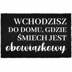 TabPrint Lábtörlő Bemeneti Padló Fekete Kókusz Humor Kötelező Nevetés (CZARNA KOKOSOWA OBOWIĄZKOWY ŚMIECH)
