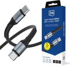 3mk Protection Cablu Alimentare Ultra Fast, USB-C, 240W, 3m - 3mk Hyper N-Series - Black (KF2364513) - pcone