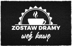 TabPrint Lábtörlő Kókusz Bemenet 40X60 Vicces Felirat Hagyd A Dramákat, Vegyél Kávét (WYCIERACZKA ZOSTAW PROBLEMY – NIE CHCEMY ICH!)