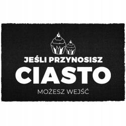 TabPrint Lábtörlő Kókusz Bemeneti 40X60 Dekoráció Fekete Divatos Ajándék Nyomtatás (WYCIERACZKA TRWAŁA STYL MODNA CZARNA NADRUK)