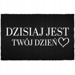 TabPrint Lábtörlő Bejárati Ajtó Alá 60X40CM Kókusz Fekete Ma A Napod (DZISIAJ TWÓJ DZIEŃ Czarna kokosowa)