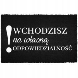 TabPrint Lábtörlő Az Ajtó Alá Bejárati Kókusz Fekete Saját Felelősségre (NA WŁASNĄ ODPOWIEDZALNOŚĆ Czarna kokosowa)