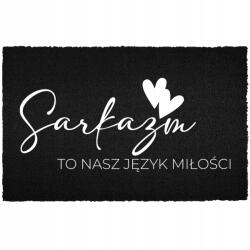 TabPrint Lábtörlő Kókusz Bemenet 40X60 Fekete Szarkazmus Felirat Szeretetnyelv (WYCIERACZKA WEJŚCIOWA SARKAZM = JĘZYK MIŁOŚCI)