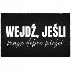 TabPrint Lábtörlő Bejárati Padló Fekete Kókusz Vicces Nyomtatás Jó Hír (WYCIERACZKA CZARNA KOKOSOWA DOBRE WIEŚCI)