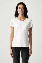 Fracomina t-shirt női pamut elasztánnal - bézs L