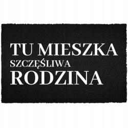 TabPrint Lábtörlő Bejárati Padló Fekete Kókusz Humor Itt Él Boldog (CZARNA KOKOSOWA TU MIESZKA SZCZĘŚLIWA)