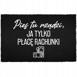 TabPrint Lábtörlő A Bejárati Ajtó Alá 60X40CM Kókusz Fekete Kutya Uralkodik Itt (WYCIERACZKA PIES TU RZĄDZI Czarna kokosowa)