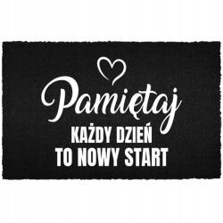 TabPrint Lábtörlő Bemeneti Padló Fekete Kókusz Minden Nap Új Kezdés (CZARNA KOKOSOWA KAŻDY DZIEŃ NOWY START)