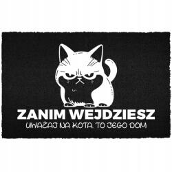 TabPrint Lábtörlő 40X60 Humorral Felirat Óvatosan A Macskára (WYCIERACZKA WEJŚCIOWA MIŁEGO DNIA. LUB NIE)