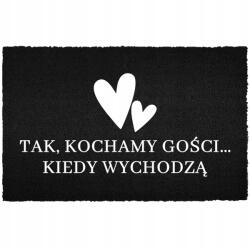 TabPrint Lábtörlő Kókusz Bemeneti 40X60 Ajándék Fekete Nyomtatás Divatos Dekoráció (WYCIERACZKA CZARNA HIT NADRUK MODNA MONOCHROM)