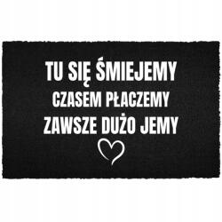 TabPrint Lábtörlő Bemeneti Padló Fekete Kókusz Humorral Itt Nevetünk (WYCIERACZKA CZARNA KOKOSOWA TU SIĘ ŚMIEJEMY)
