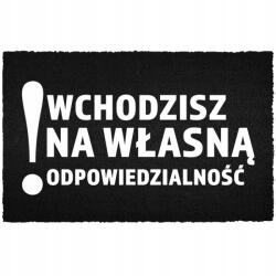 TabPrint Lábtörlő Bejárati Kókusz 40X60 Fekete Divatos Ajándék Dekoráció Nyomtatás (WYCIERACZKA STYL MODNA CZARNA TRWAŁA NADRUK)
