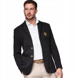 Ombre Slim fit blézer arany gombokkal és emblémával fekete OM-BLZB-0166 S (OM-BLZB-0166)