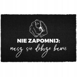 TabPrint Lábtörlő Kókusz Bemeneti 40X60 Fekete Sláger Felirat Jó Szórakozást (WYCIERACZKA WEJŚCIOWA MASZ SIĘ DOBRZE BAWIĆ)