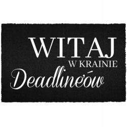 TabPrint Lábtörlő A Bejárati Ajtó Alá 60X40CM Kókusz Fekete Deadline Föld (WYCIERACZKA KRAINA DEADLINEÓW Czarna kokosowa)