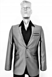  Férfi Koktél Dzseki Ezüst Méret 46 [182/96 cm] S L I M (4661169)
