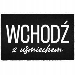 TabPrint Lábtörlő A Bejárati Ajtó Alá 60X40CM Kókusz Fekete Mosollyal (WCHODŹ Z UŚMIECHEM Czarna kokosowa)