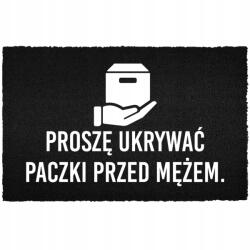 TabPrint Lábtörlő Bejárati Kókusz 40X60 Nyomtatás Stílusos Fekete Ház Dekoráció (WYCIERACZKA NADRUK CZARNA DEKORACJA KOKOSOWA)