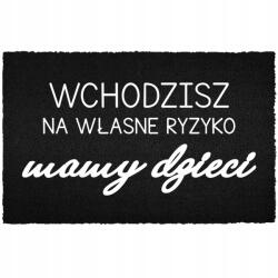 TabPrint Lábtörlő Kókusz Bemeneti 40X60 Nyomtatás Divatos Dekoráció Fekete Ajándék (WYCIERACZKA NADRUK MODNA MONOCHROM HIT CZARNA)