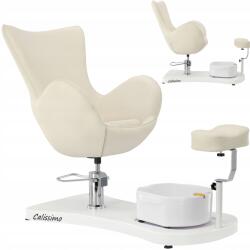 Calissimo Kozmetikai szék Spa pedikűr szalonhoz Jojo masszírozóval (PRE-K336-ENZO-W-002-CREAM)