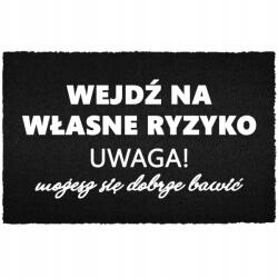 TabPrint Lábtörlő Bejárati Kókusz 40X60 Ajándék Divatos Nyomtatás Fekete Dekoráció (WYCIERACZKA CZARNA MODNA NADRUK STYL TRWAŁA)
