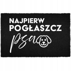 TabPrint Lábtörlő Bemeneti Padló Fekete Kókusz Humor Először Simogasd Meg (CZARNA KOKOSOWA NAJPIERW POGŁASZCZ)