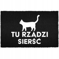 TabPrint Lábtörlő A Bejárati Ajtó Alá 60X40CM Kókusz Fekete Itt A Szőr Uralkodik (WYCIERACZKA TU RZĄDZI SIERŚĆ Czarna kokosowa)