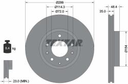 TEXTAR féktárcsa TEXTAR 92180703 for MAZDA, BESTURN (92180703)