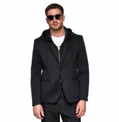 Ombre Kapucnis blézer sárkány applikációval a hátán fekete OM-BLZB-0165, XL (OM-BLZB-0165)