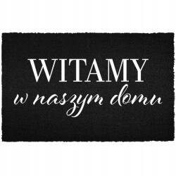 TabPrint Lábtörlő Bejárati Ajtó Alá 60X40 Kókusz Fekete Üdvözöljük Otthonunkban (WITAMY W NASZYM DOMU Czarna kokosowa)