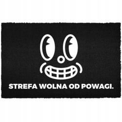 TabPrint Lábtörlő Kókusz 40X60 Fekete Ajtó Alá Humor Felirat Komolyság Nélküli Zóna (WYCIERACZKA WEJŚCIOWA STREFA BEZ POWAGI. HIT)