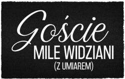 TabPrint Lábtörlő A Bejárati Ajtó Alá 60X40CM Kókusz Fekete Vendégek Mértékkel (WYCIERACZKA GOŚCIE Z UMIAREM Czarna kokosowa)
