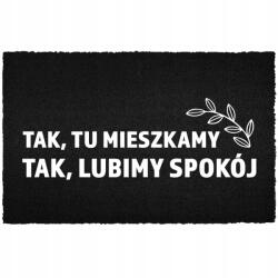 TabPrint Lábtörlő Bejárati Kókusz 40X60 Divatos Ajándék Dekoráció Nyomtatás Fekete (WYCIERACZKA MODNA CZARNA MONOCHROM NADRUK HIT)