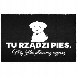 TabPrint Lábtörlő Kókusz Bemenet 40X60 Humor Felirat Kutya Uralkodik, MI Fizetünk (WYCIERACZKA TU RZĄDZI PIES, MY PŁACIMY.)