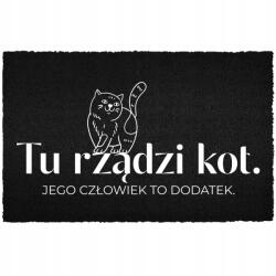 TabPrint Lábtörlő 40X60 Felirat Itt A Macska Uralkodik, Az Ember A Kiegészítő (WYCIERACZKA WEJŚCIOWA 40X60 KOKOSOWA NAPIS)