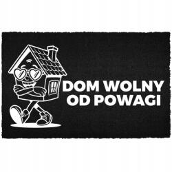 TabPrint Lábtörlő Kókusz Bemeneti 40X60 Fekete Humor Felirat Komolyság Nélküli Ház (WYCIERACZKA WEJŚCIOWA DOM BEZ POWAGI 40X60)