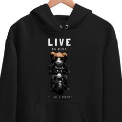 JHK Vicces Kapucnis Pulóver Medvével, Motoroszon Unisex