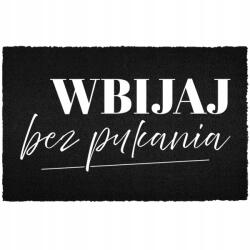 TabPrint Lábtörlő Bejárati Padló Fekete Kókusz Humor Az Ajtó Alatt Kopogás Nélkül (WYCIERACZKA CZARNA KOKOSOWA BEZ PUKANIA)