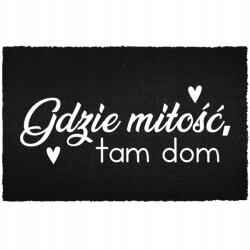 TabPrint Lábtörlő Bejárati Kókusz 40X60 Ajándék Dekoráció Fekete Divatos Nyomtatás (WYCIERACZKA CZARNA MONOCHROM HIT MODNA NADRUK)