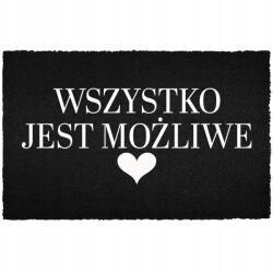 TabPrint Lábtörlő Bejárati Ajtó Alá 60X40 Kókusz Fekete Minden Lehetséges (WSZYSTKO JEST MOŻLIWE Czarna kokosowa)