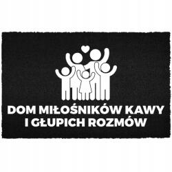 TabPrint Lábtörlő Kókusz Bemeneti 40X60 Fekete Sláger Felirat Kávé És Hülye Beszélgetések (WYCIERACZKA WEJŚCIOWA KAWA I GŁUPIE ROZMOWY)