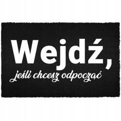 TabPrint Lábtörlő Kókusz Bemeneti 40X60 Divatos Ajándék Nyomtatás Fekete Dekoráció (WYCIERACZKA MODNA CZARNA NADRUK STYL TRWAŁA)