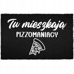 TabPrint Lábtörlő Bemeneti Padló Fekete Kókusz Vicces Pizzomániás Nyomtatás (WYCIERACZKA CZARNA KOKOSOWA PIZZOMANIACY)