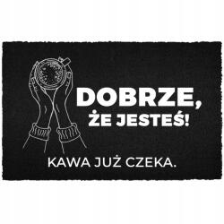 TabPrint Lábtörlő Bejárati Kókusz 40X60 Dekoráció Fekete Divatos Nyomtatás Ajándék (WYCIERACZKA TRWAŁA STYL MODNA NADRUK CZARNA)