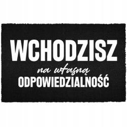 TabPrint Lábtörlő Az Ajtó Alá Bejárati Kókusz Fekete Saját Felelősség (WŁASNĄ ODPOWIEDZIALNOŚĆ Czarna kokosowa)