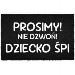 TabPrint Lábtörlő Az Ajtó Alá Bejárati Kókusz Fekete Ne Hívj! A Baba Alszik (NIE DZWOŃ! DZIECKO ŚPI Czarna kokosowa)