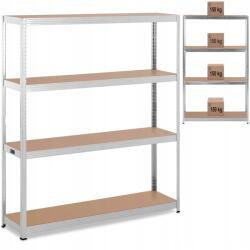 MSW Tárolószekrény fém 4 polcos 600 kg 160 x 40 x 180 cm szürke (10061987)