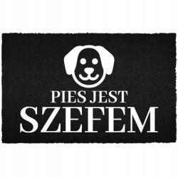 TabPrint Lábtörlő Bejárati Padló Fekete Kókusz Az Ajtó Alá Vicces Kutya Főnök (WYCIERACZKA CZARNA KOKOSOWA PIES SZEF)
