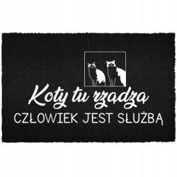TabPrint Lábtörlő Kókusz Bemeneti 40X60 Nyomtatás Divatos Dekoráció Ajándék Fekete (WYCIERACZKA NADRUK MODNA MONOCHROM CZARNA HIT)