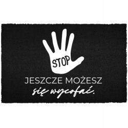 TabPrint Lábtörlő Kókusz 40X60 Ajtó Alá Stop Felirat - Menekülj, Amíg Csak Tudsz! (WYCIERACZKA STOP – UCIEKAJ PÓKI MOŻESZ! HIT)